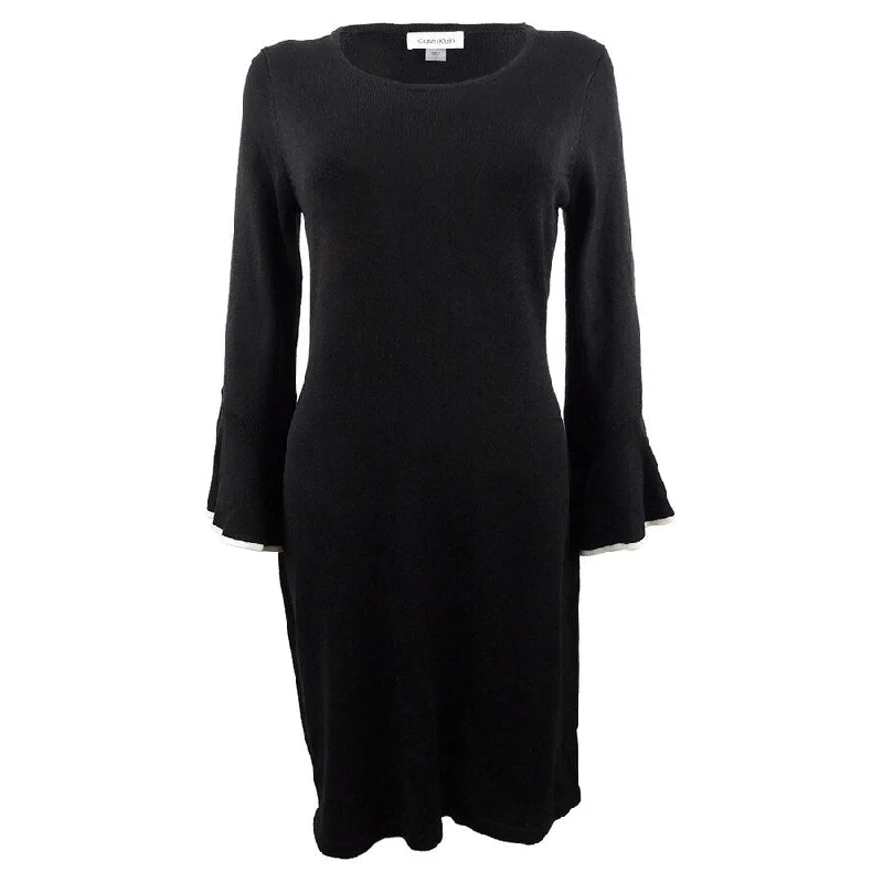 Calvin Klein Women's Bell-Sleeve Sweater Dress