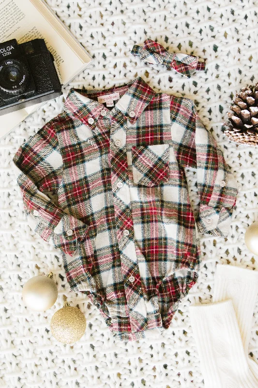 Baby Boys John Shirt in Merry Holiday Plaid - FINAL SALE