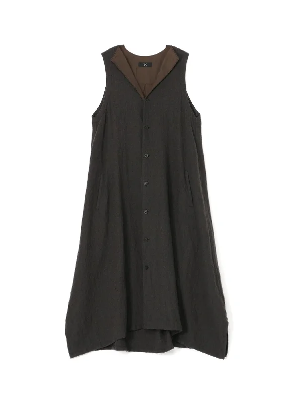 WOOL SLEEVELESS SHIRT DRESS