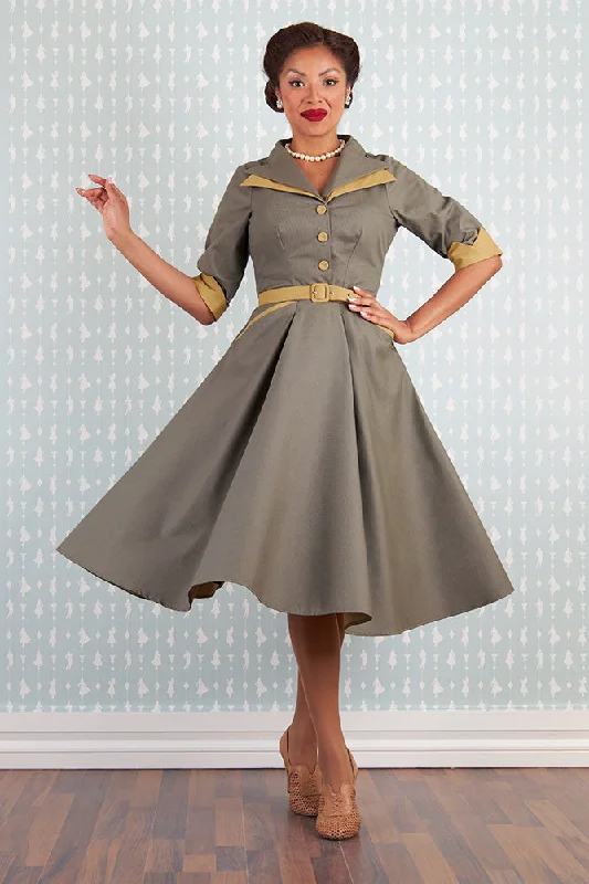 Ezabel-Khalia Sage Green Shirt Dress by Miss Candyfloss