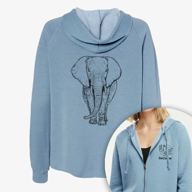 Loxodonta africana - African Elephant - Women's Cali Wave Zip-Up Sweatshirt