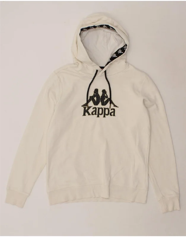 KAPPA Womens Graphic Hoodie Jumper UK 14 Medium White