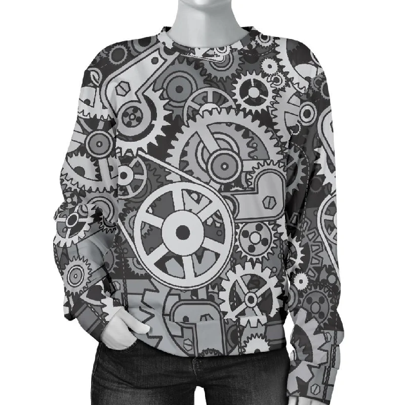 Mechanic Print Pattern Women's Sweatshirt