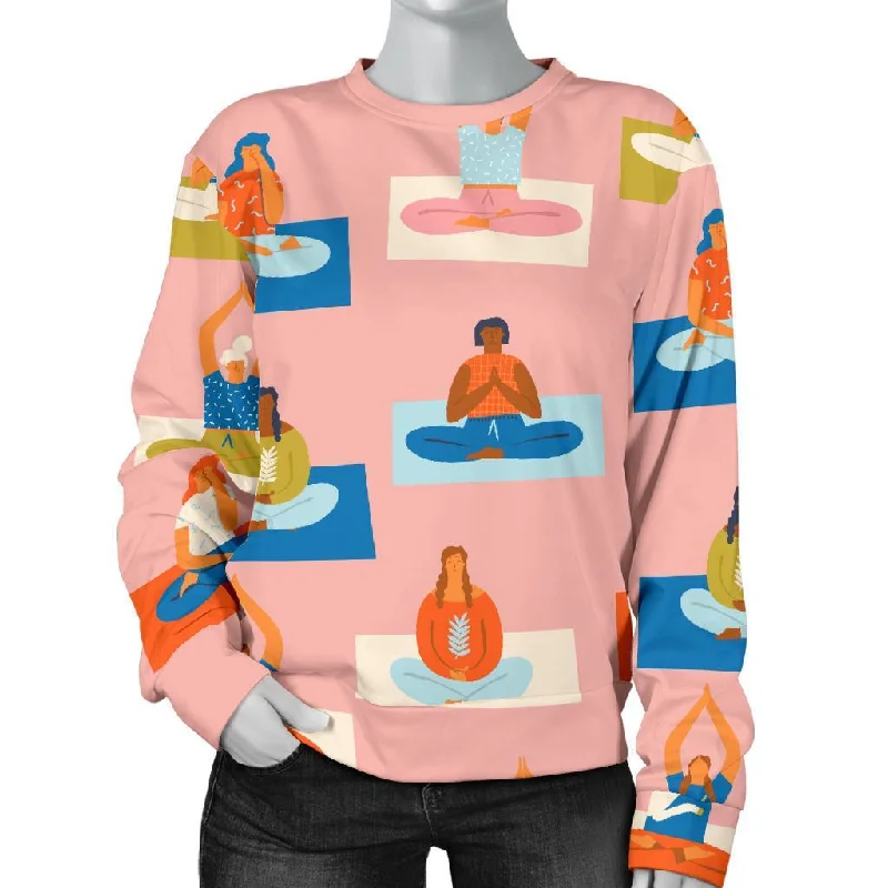 Meditation Yoga Pattern Print Women's Sweatshirt