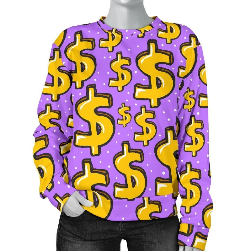 Money Dollar Pattern Print Women's Sweatshirt