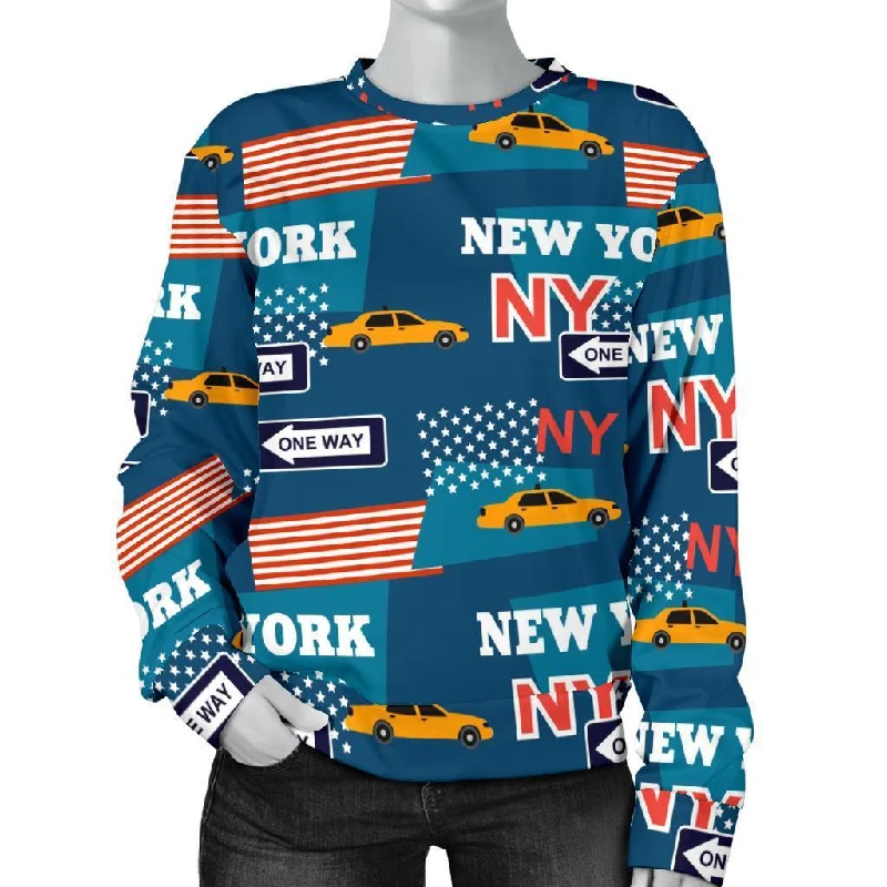 New York Pattern Print Women's Sweatshirt