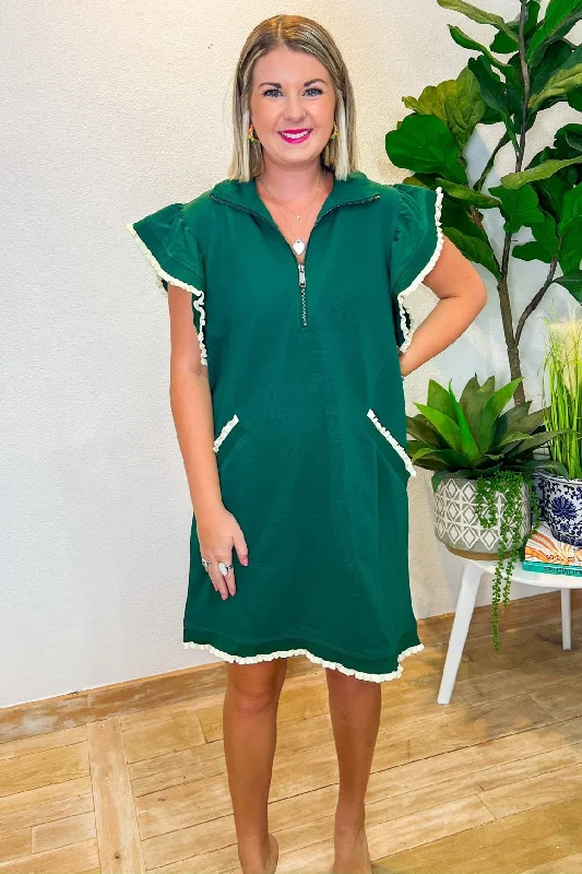 Major Flag Mini Dress - Forest Green