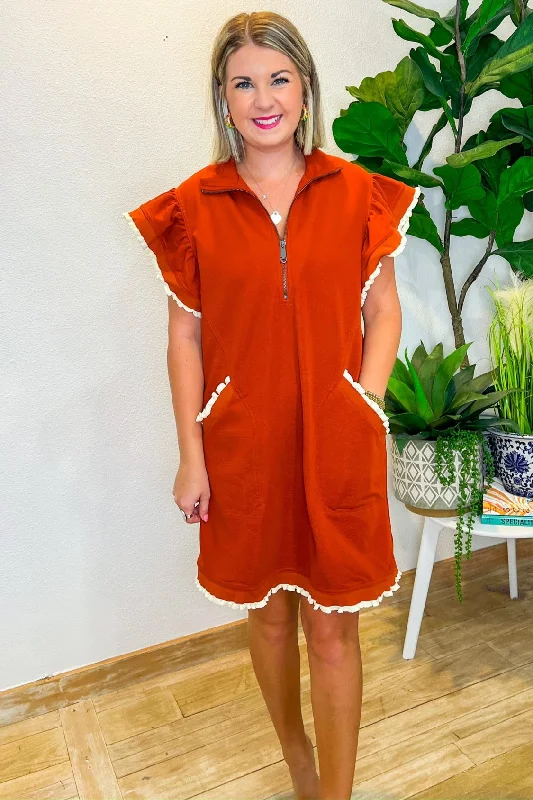 Major Flag Mini Dress - Rust