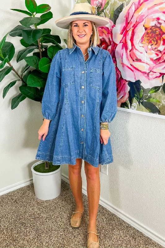 Swing By Mini Dress - Denim