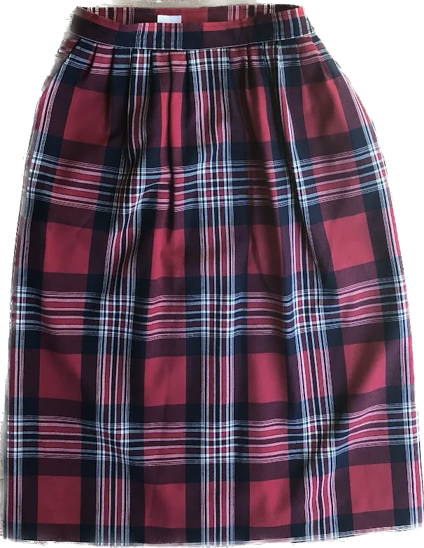 80s Pendleton Red Plaid Pencil Skirt   S(w26)