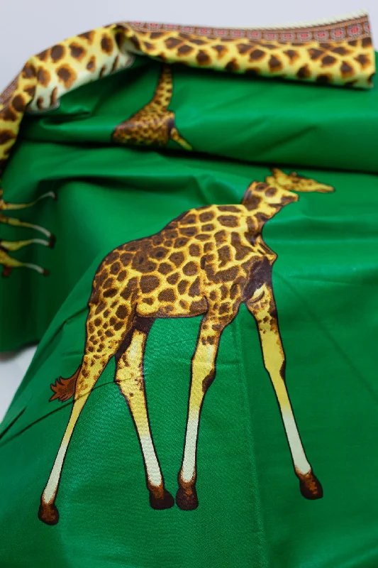 Green Giraffe Print