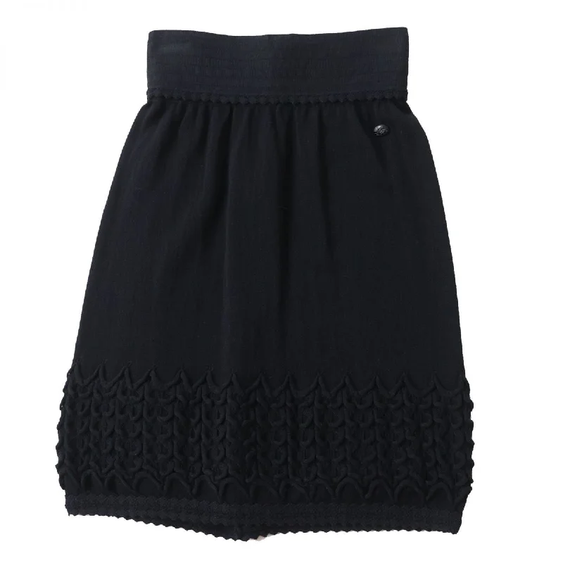 Chanel Women's Knit Skirt Black Size 36