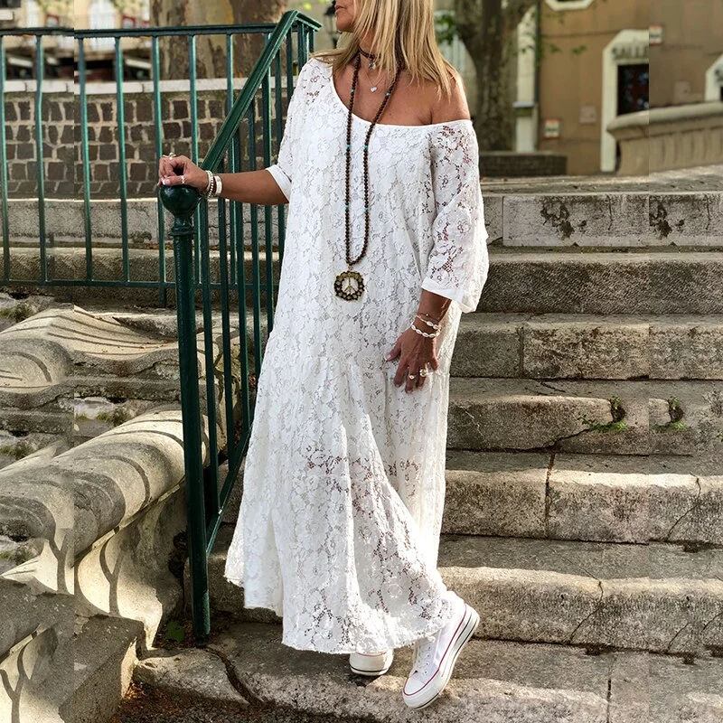 Maxi Long Summer O Neck Dress