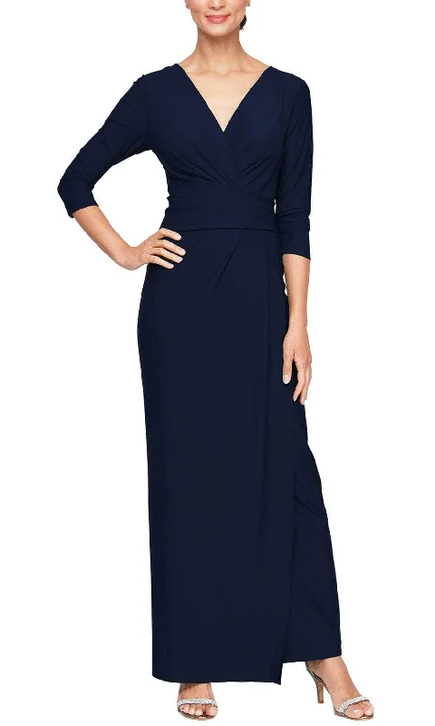 Alex Evenings 8134413 - V-Neck Tucking Detail Formal Gown