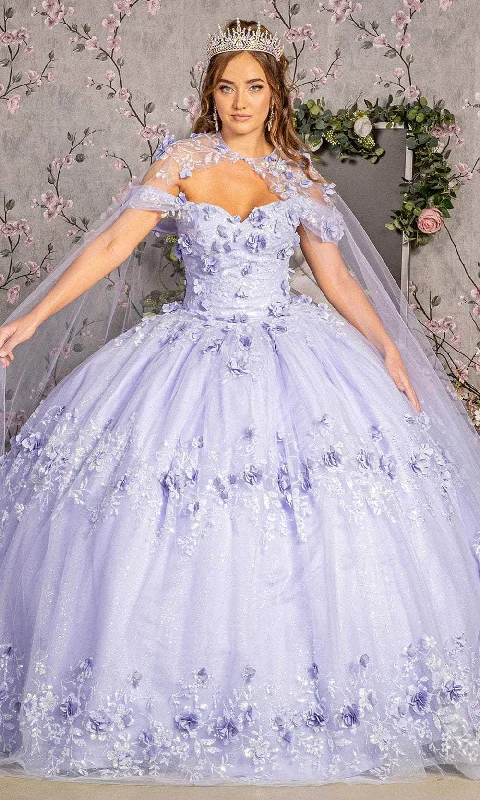 Elizabeth K GL3179 - Floral Off-Shoulder Ballgown