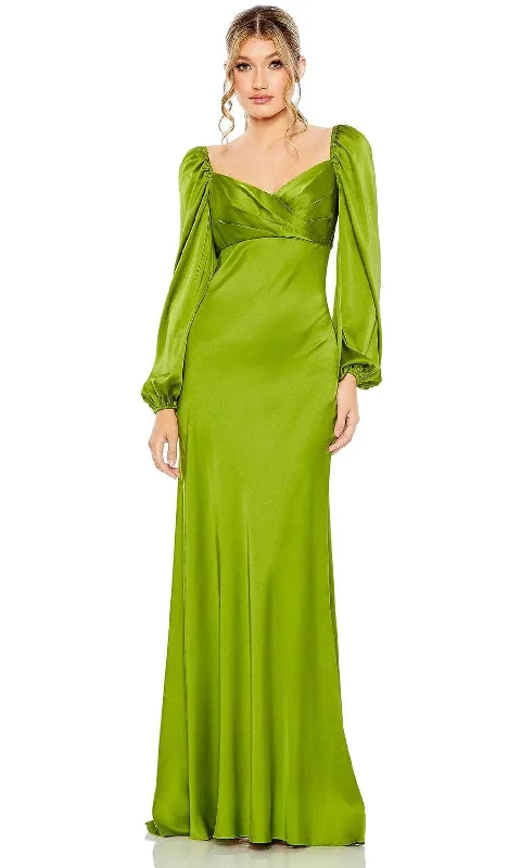 Ieena Duggal 495191 - Bishop Sleeve Charmeuse Gown