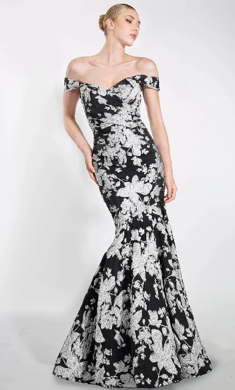 Janique B23002 - Floral Trumpet Evening Gown