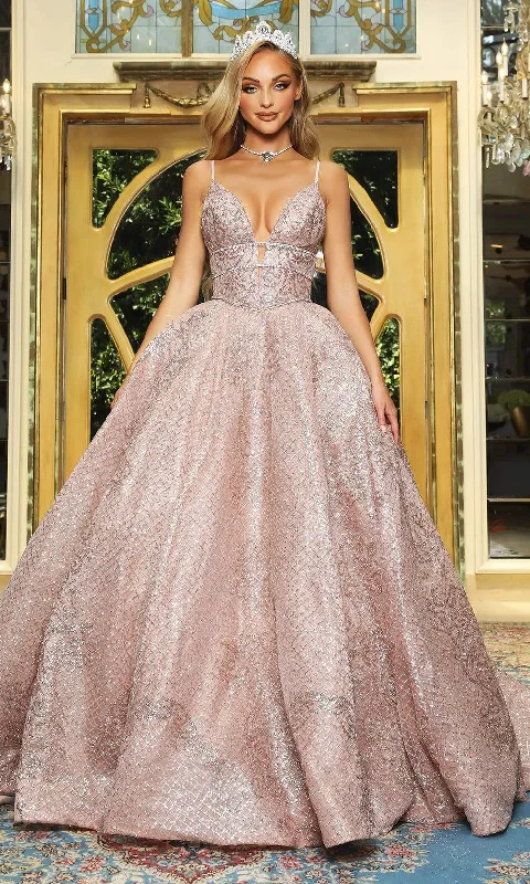 Portia and Scarlett - Ps22076 Lattice Sequin Sleeveless Ballgown