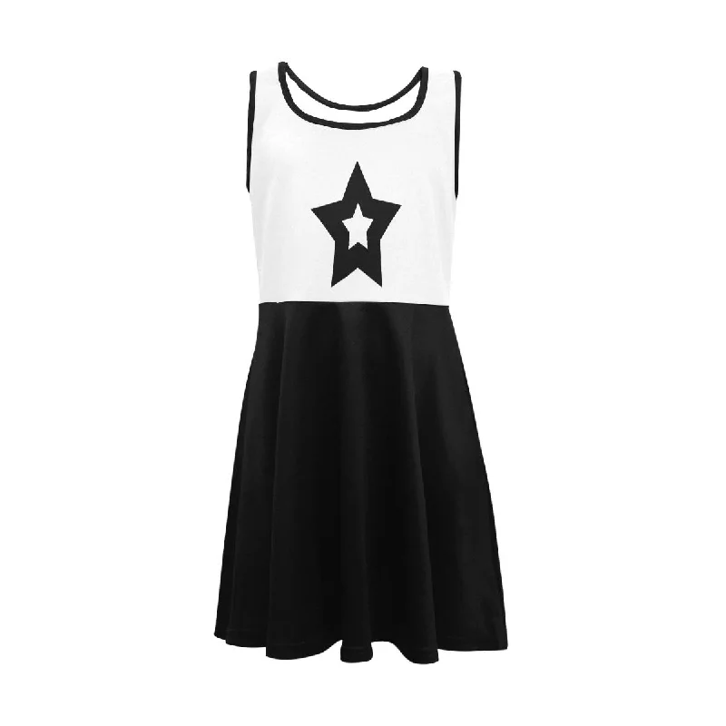 B&W, Bulky star Skater Dress by interestprint