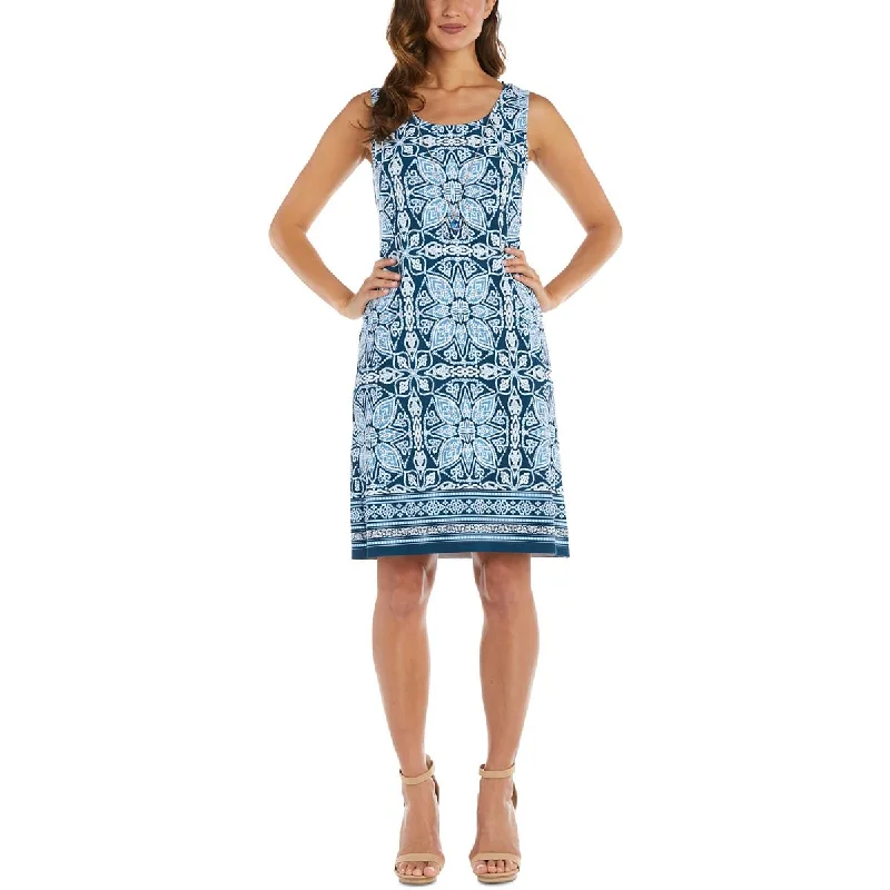 R&M Richards Womens Printed Knee-Length Shift Dress