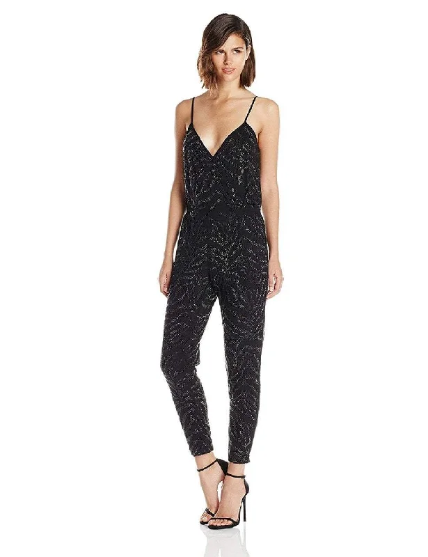 Adrianna Papell - 231M59400SC V Neck Bedazzled Jumpsuit