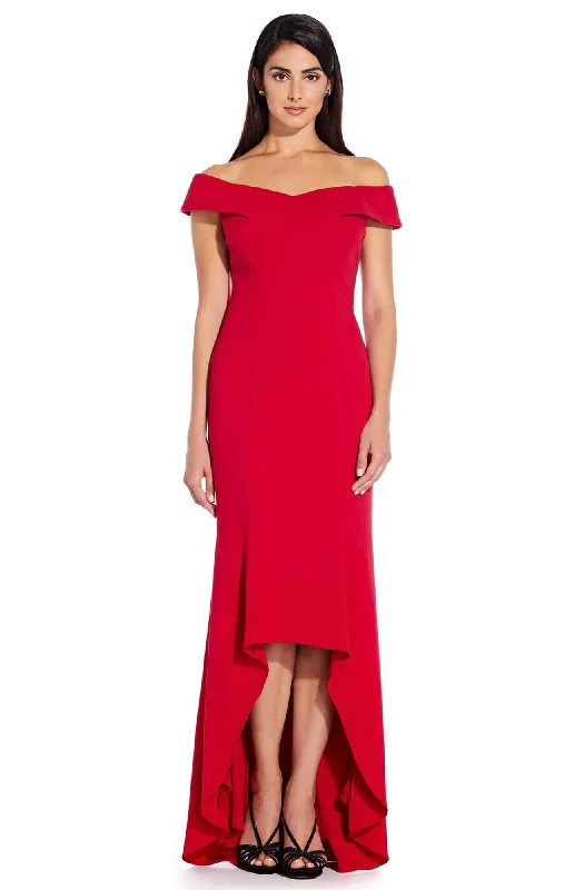 Adrianna Papell - Fitted Off Shoulder Hi-Low Dress AP1E206023SC