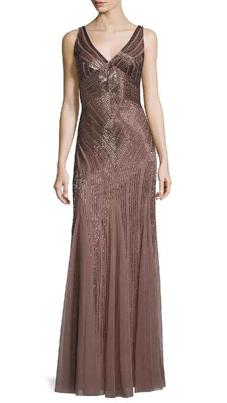 Aidan Mattox - 54474240SC Beaded V-Neck Trumpet Evening Dress