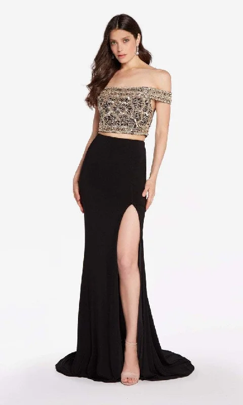 Alyce Paris 60192 - Adorned Side Slit Sweep Train Dress