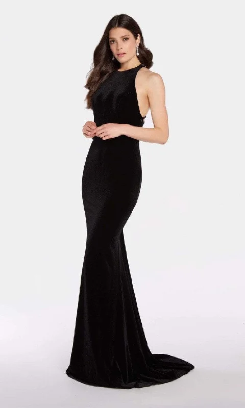 Alyce Paris - Cutout Racerback Velvet Fitted Evening Dress 60077SC