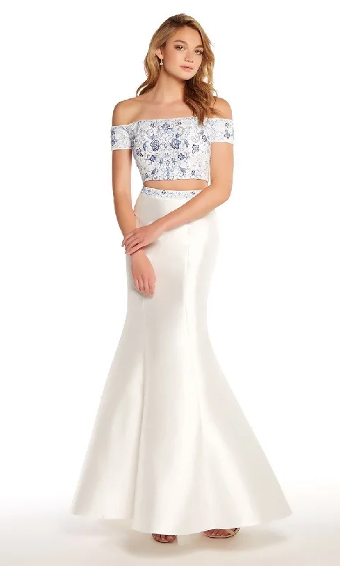 Alyce Paris 60179 - Off The Shoulder Croptop Mikado Mermaid Gown