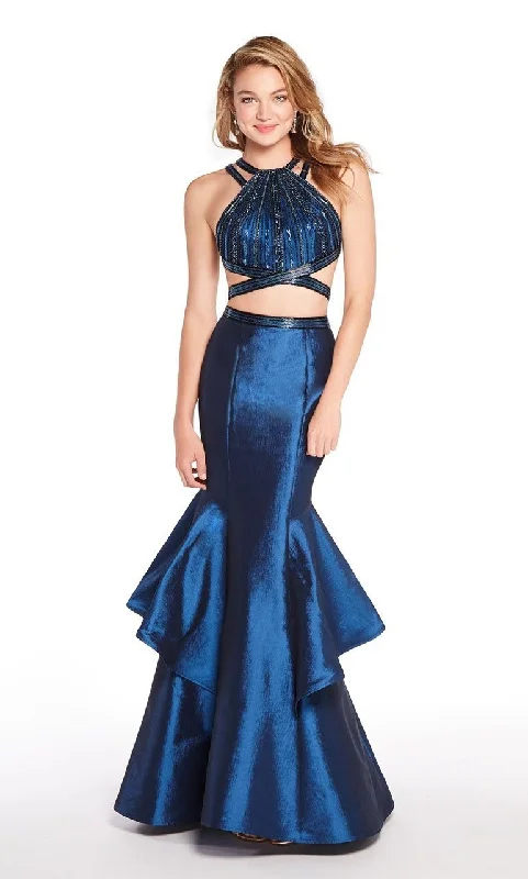 Alyce Paris 60219 - Strappy Croptop Embellished Taffeta Mermaid Gown