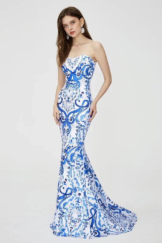 Angela & Alison - Strapless Mid-Open Back Mermaid Dress 81111SC