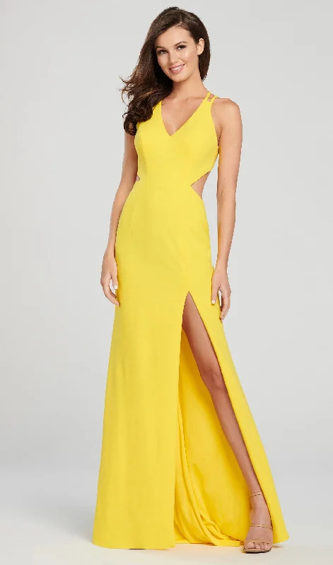 Ellie Wilde - EW119159SC Sleeveless Midriff Cutout High Slit Dress