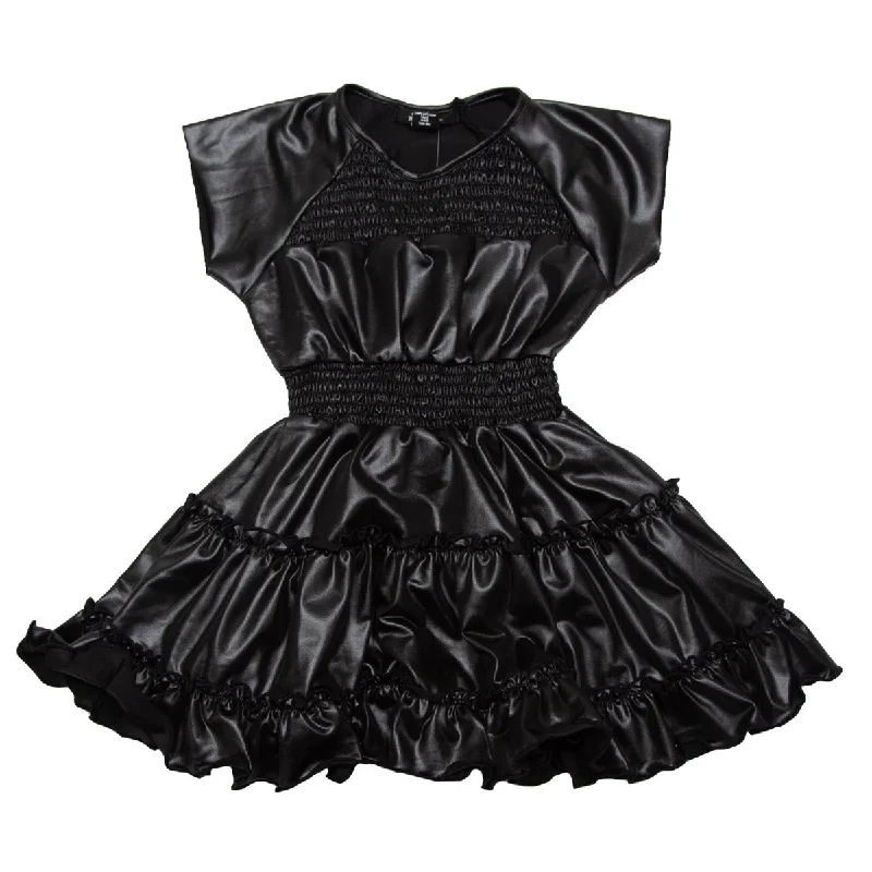 PLEATHER SMOCKED DRESS