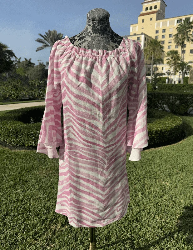 ILinen Carmen Zebra Dress in Pink