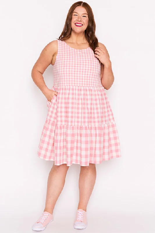 Joey Pink Gingham Dress