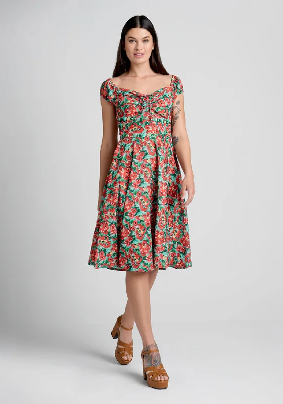 Sheen of Spring Fit And Flare Dress