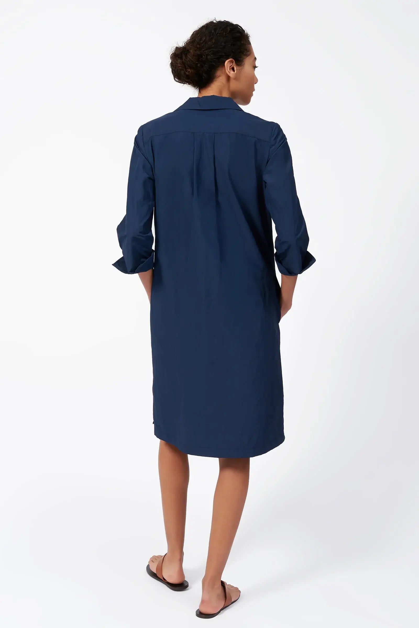 Kal Rieman Collared V-Neck Dress in Summer Navy