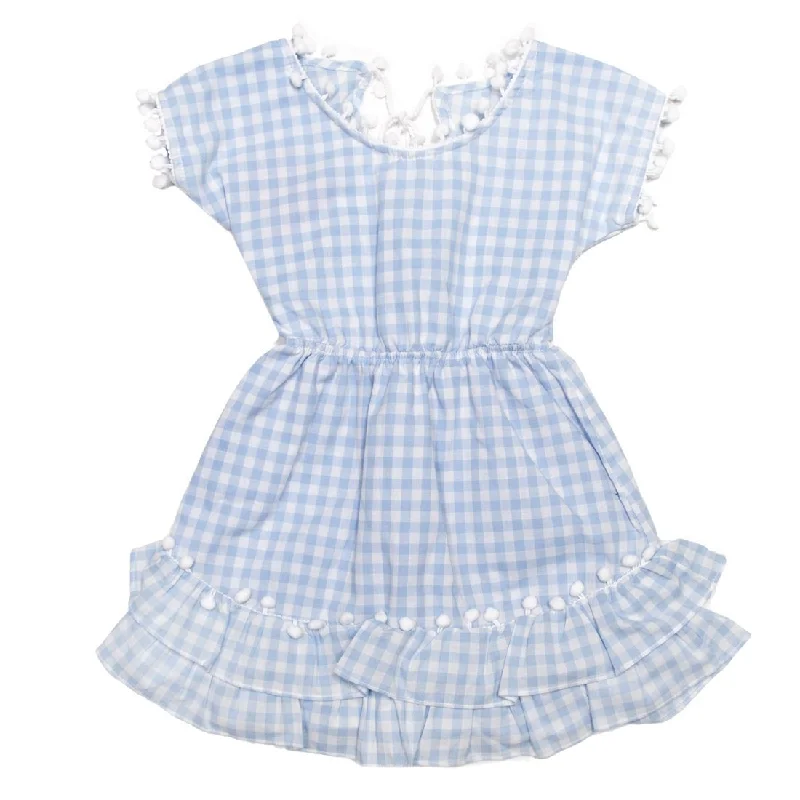 GINGHAM NISSI POM POM DRESS