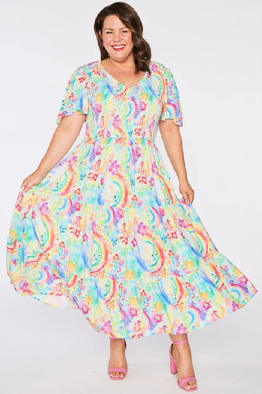 Lynette Rainbow Garden Dress