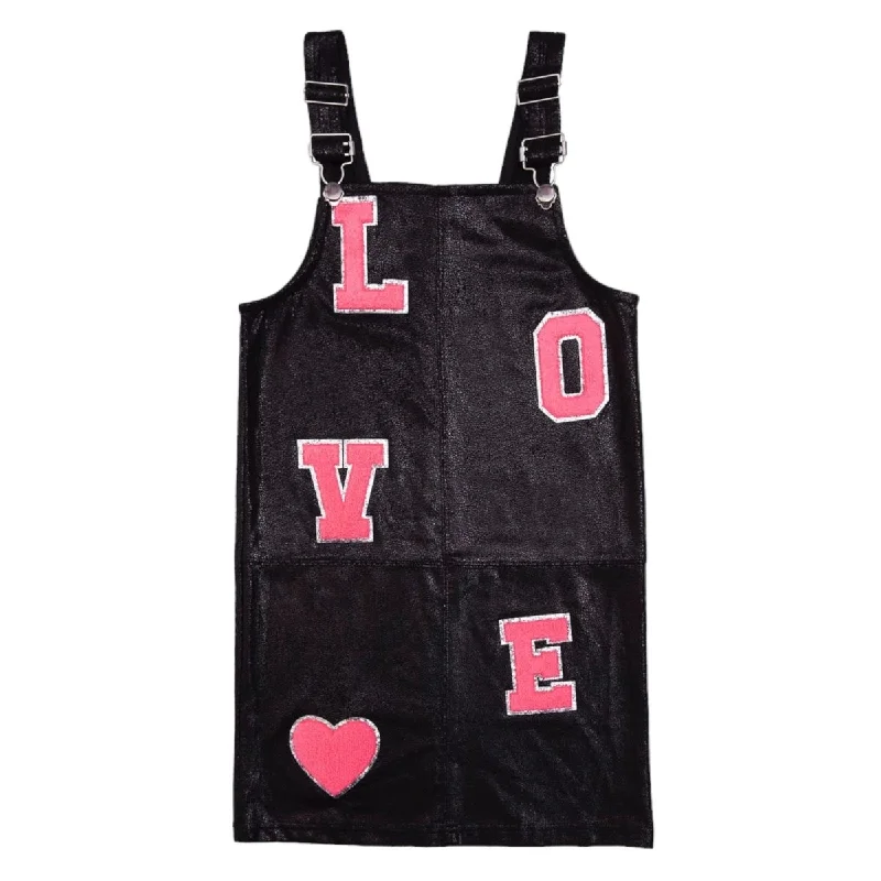 LOVE PATCHES OVERALL DRESS