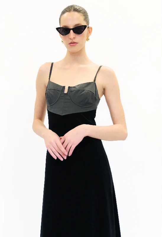 Avant Two-Toned Dress In Onyx