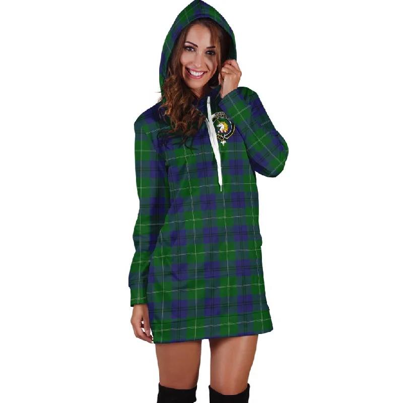 Oliphant Tartan Hoodie Dress with Family Crest