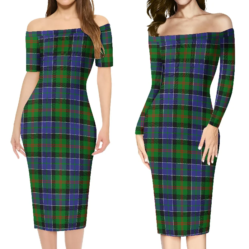 Paterson Tartan Off Shoulder Lady Dress