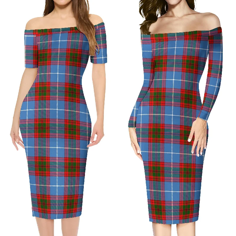 Pennycook Tartan Off Shoulder Lady Dress