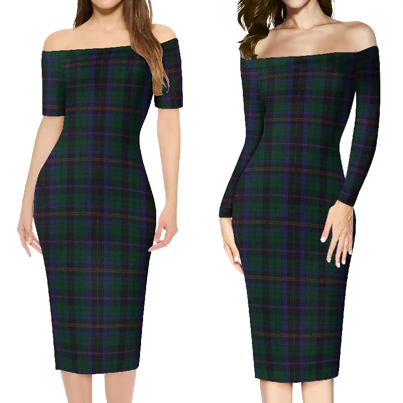 Phillips of Wales Tartan Off Shoulder Lady Dress