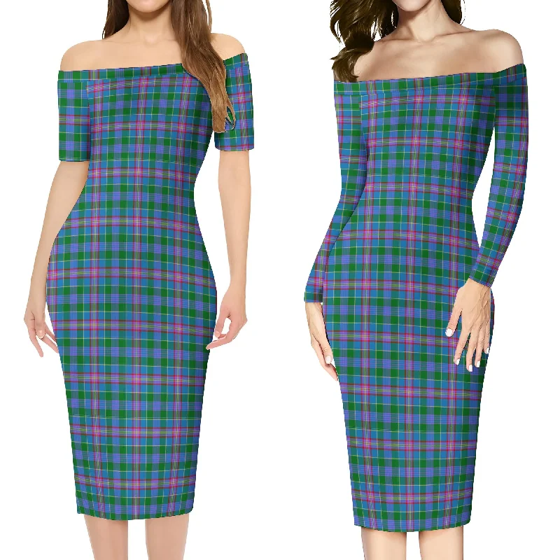 Pitcairn Tartan Off Shoulder Lady Dress