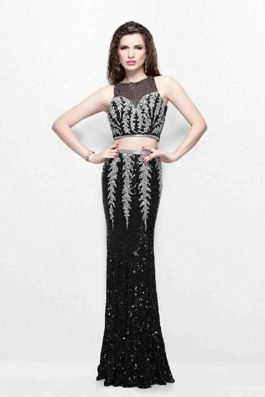 Primavera Couture - 1859SC Two-Piece Illusion Jewel Sheath Dress