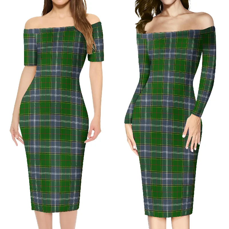 Pringle Tartan Off Shoulder Lady Dress