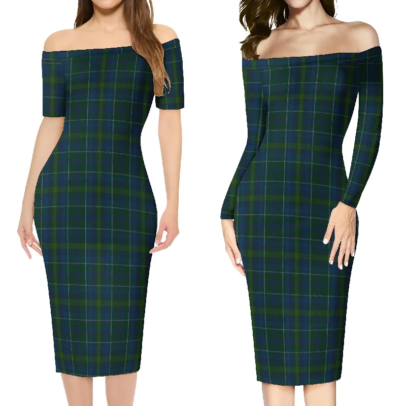 Protheroe of Wales Tartan Off Shoulder Lady Dress